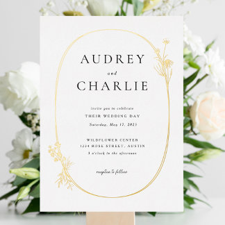 Invitation En Aluminium Mariage fleur sauvage Wreath