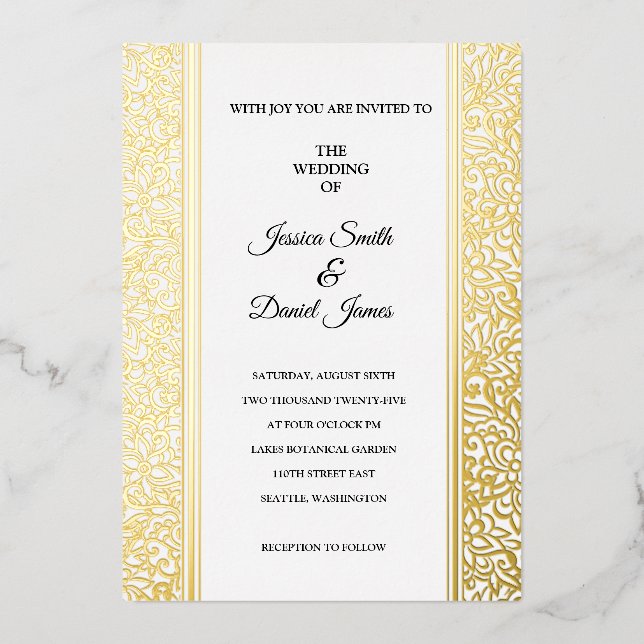 Invitation En Aluminium Mariage floral (Recto)