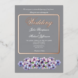 Invitation En Aluminium Mariage Floral Aquarelle Lilas Poétique Romantique