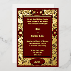 Invitation En Aluminium Mariage Floral Art Nouveau de l'ère Victorienne 18