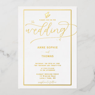 Invitation En Aluminium Mariage floral de lys de vallée de printemps or fo