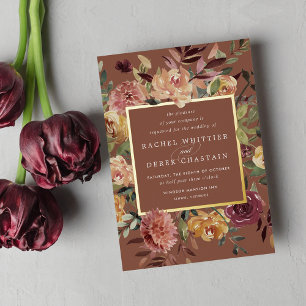 Invitation En Aluminium Mariage floral en fleurs rustiques