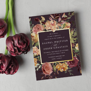 Invitation En Aluminium Mariage floral en fleurs rustiques