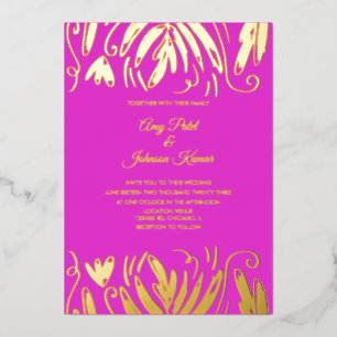 Invitation En Aluminium Mariage floral indien tiré à l'hindou