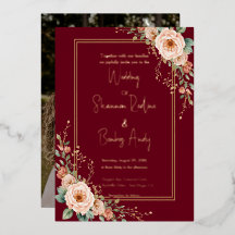 Mariage floral moderne bordeaux et rose tendre
