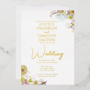 Invitation En Aluminium Mariage floral traditionnel élégant