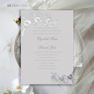 Invitation En Aluminium Mariage Formel Classique Ivoire Héritage Orchidée