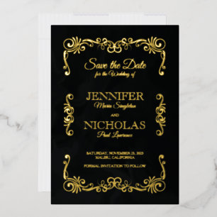 Invitation En Aluminium Mariage Formel Élégant Classique et Vintage