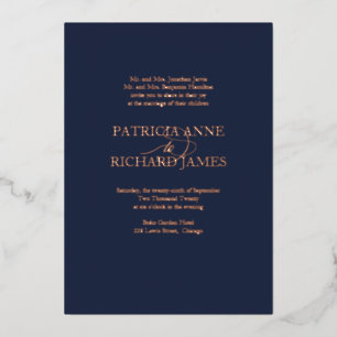 Invitation En Aluminium Mariage formel simple et élégant