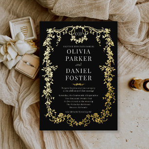 Invitation En Aluminium Mariage français victorien or