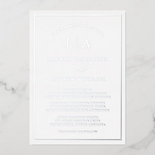 Invitation En Aluminium Mariage frontalier du monogramme romantique à huil