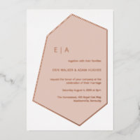 Mariage géométrique Gem Dusty Rose Gold Foil