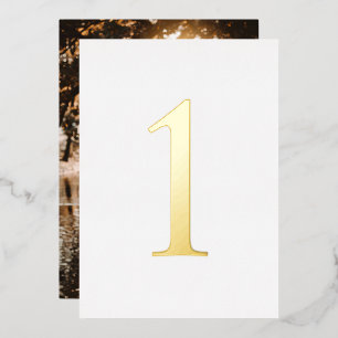 Invitation En Aluminium Mariage Gold Foil Numéros de tableau