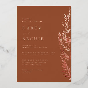 Invitation En Aluminium Mariage Gold Rose Boho Terracotta