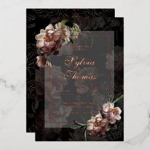 Invitation En Aluminium Mariage Gold Rose du soir