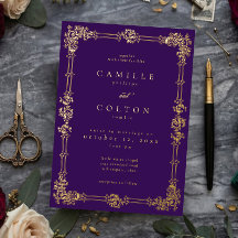 Mariage gothique aux ornements violets et dorés vi