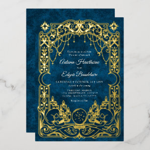 Invitation En Aluminium Mariage gothique céleste d'Halloween