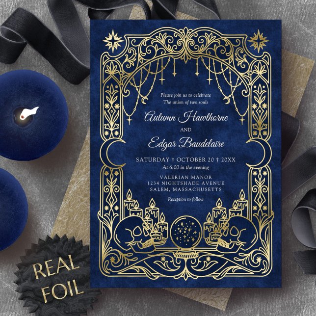 Invitation En Aluminium Mariage gothique céleste d'Halloween (Créateur téléchargé)