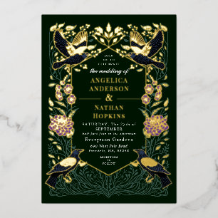 Invitation En Aluminium Mariage Gothique Enchanté Snapdragons Violet Corbe