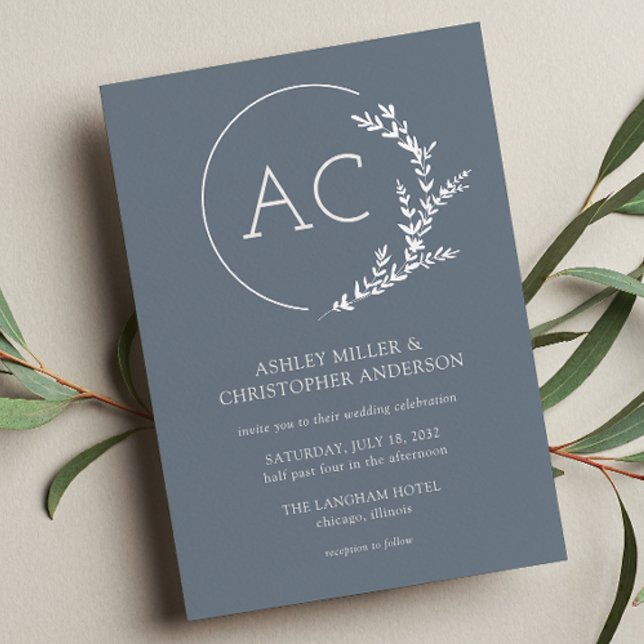 Invitation En Aluminium Mariage gris ardoise moderne à charpente (Créateur téléchargé)