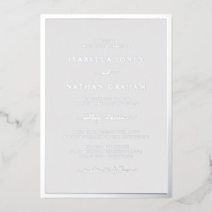 Invitation En Aluminium Mariage Gris Argent