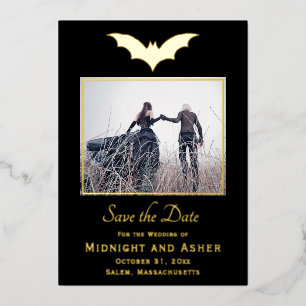 Invitation En Aluminium Mariage Halloween Enregistrer La Date