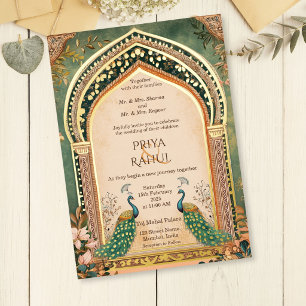 Invitation En Aluminium Mariage indien élégant et luxueux de style vintage