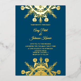 Invitation En Aluminium Mariage indien moderne hindou Mandala Pressé 