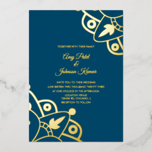 Invitation En Aluminium Mariage indien moderne Mandala imprimé  