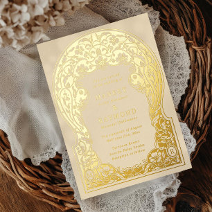 Invitation En Aluminium Mariage Initiales Fleurs Dessinées à la Main Art N