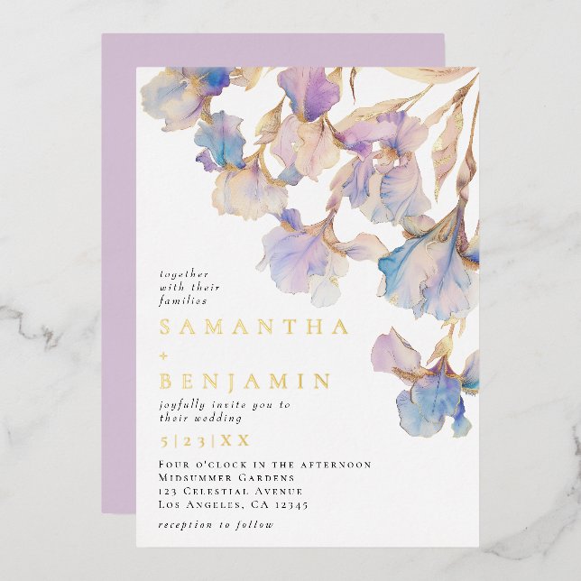 Invitation En Aluminium Mariage Iris (Recto/Verso)