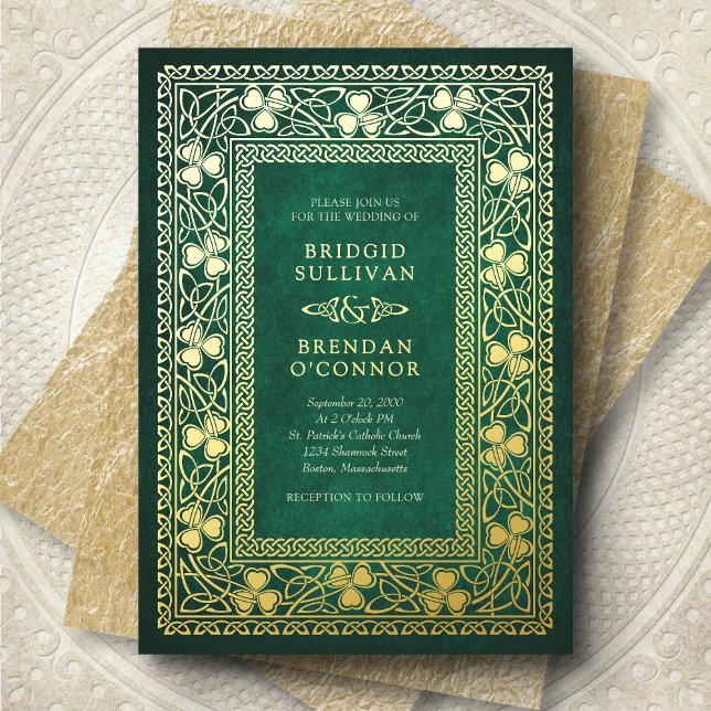 Invitation En Aluminium Mariage Irlandais Celtique St Patrick (Créateur téléchargé)