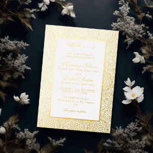 Invitation En Aluminium Mariage islamique artistique entrelacé Girih persa