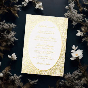 Invitation En Aluminium Mariage islamique artistique entrelacé Girih persa