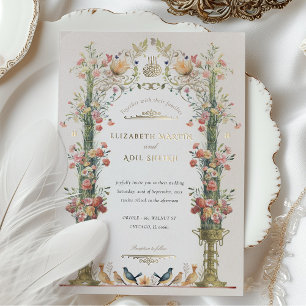 Invitation En Aluminium Mariage islamique dans un jardin enchanté vintage