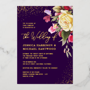Invitation En Aluminium Mariage Jaune Rose Rose Violet Or