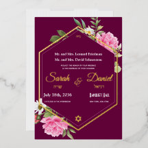 Mariage juif cadre rose gold rose plum romantique