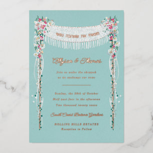 Invitation En Aluminium Mariage juif romantique sous la Chuppah