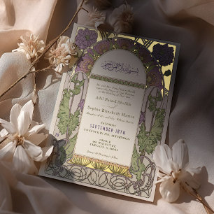 Invitation En Aluminium Mariage Lavande Islamique Art Nouveau Arabe