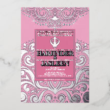 Mariage LuxGlitter rose Silver Sikh Anand Karaj