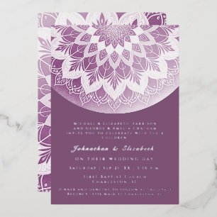 Invitation En Aluminium Mariage Mandala à Dentelle Rose