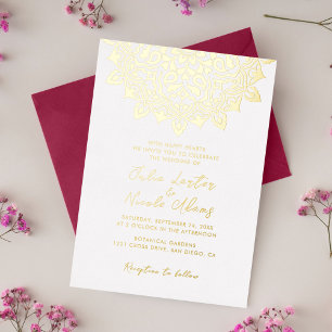 Invitation En Aluminium Mariage Mandala d'Arc Floral Art Nouveau Arabe