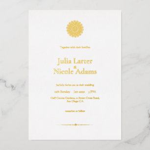 Invitation En Aluminium Mariage Mandala Fleurs de Lotus Oiseaux Cygnes Mur