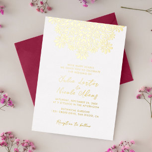 Invitation En Aluminium Mariage Mandala Floral Bohème Rustique au Lever du