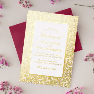 Invitation En Aluminium Mariage Mandala Géométrique en Treillis Marocain