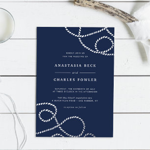 Invitation En Aluminium Mariage marin   Corde nautique de mariage