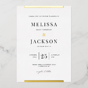 Invitation En Aluminium Mariage minimalisme moderne
