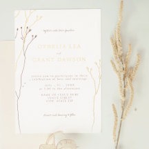 Mariage minimaliste à l'herbe sauvage