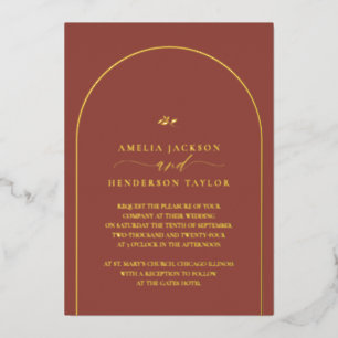 Invitation En Aluminium Mariage minimaliste Boho Terracotta Arch