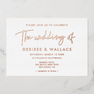 Invitation En Aluminium Mariage minimaliste moderne